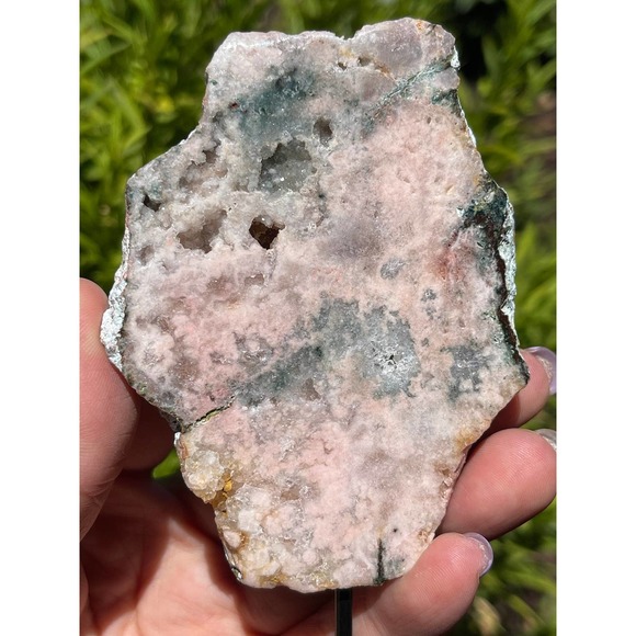 Pink Amethyst on Stand | Druzy Pink Amethyst Slab - Picture 2 of 9